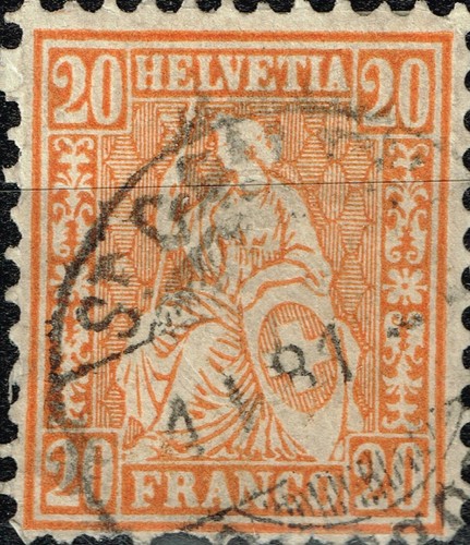 Svizzera helvetia francobollo - svizzera,